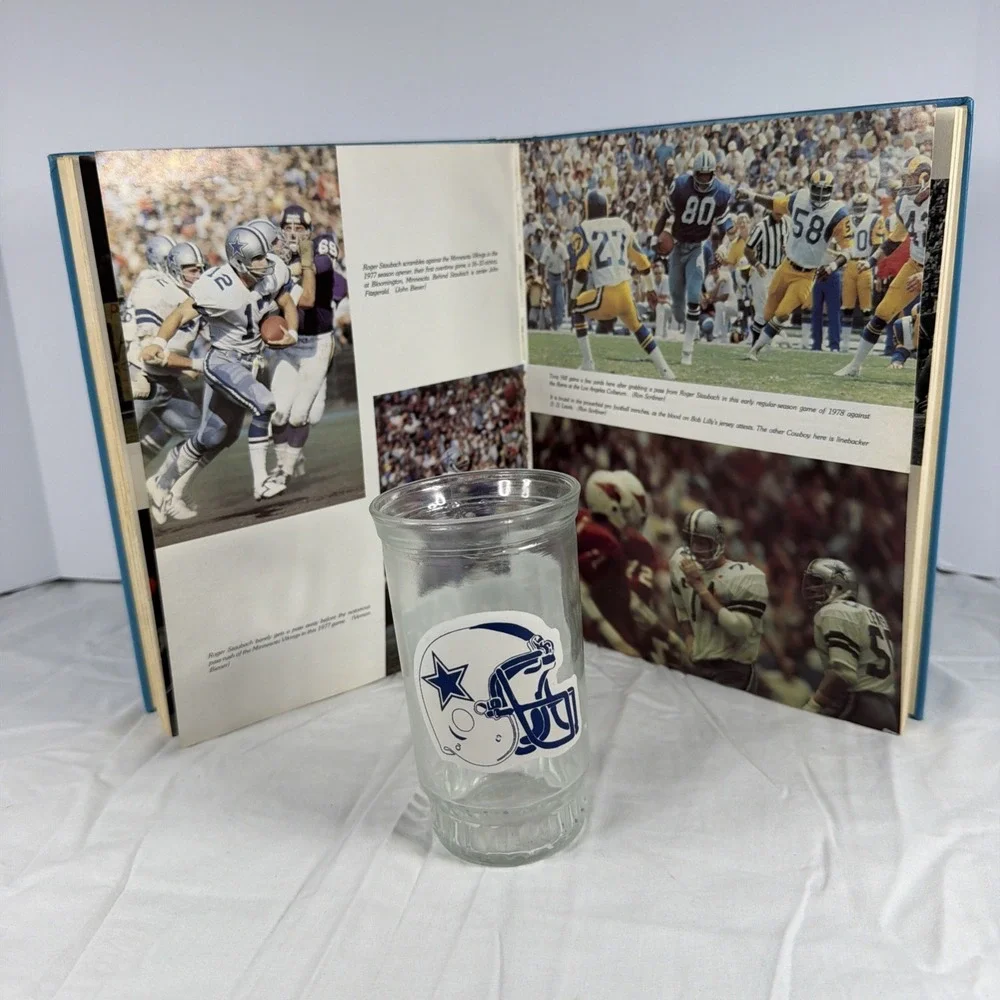 Dallas Cowboys Illustrated History Book Whittingham + Champions Glass